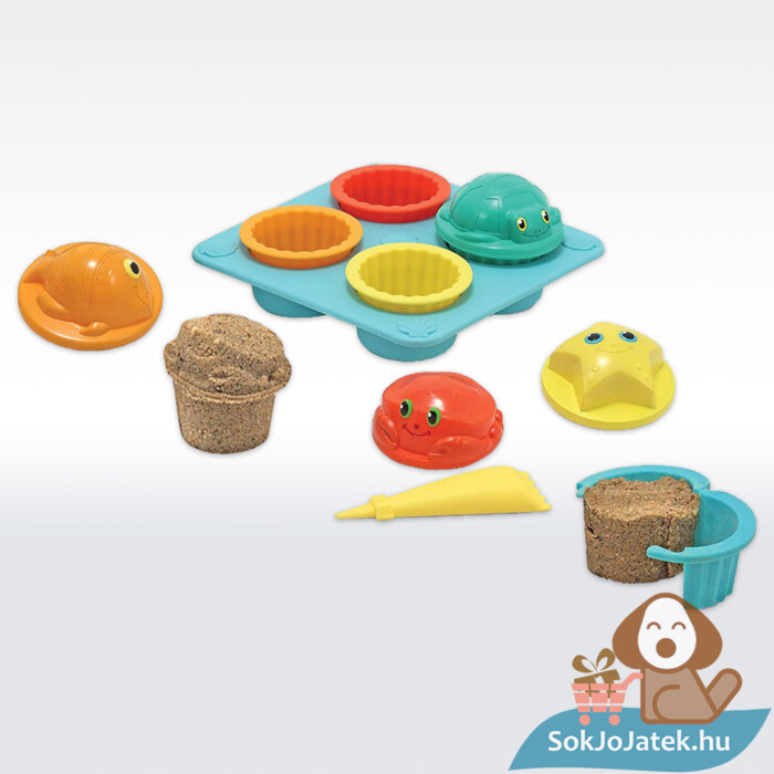 Muffin készítő homokozó játék szett tartalma, 12 db-os (Melissa & Doug)