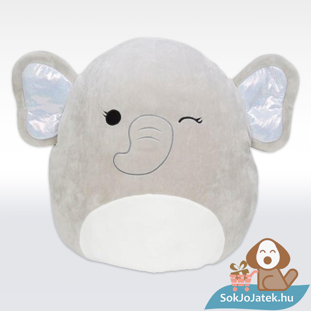 Cherish: A szürke plüss elefánt, fehér hassal, 20 cm (Squishmallows)