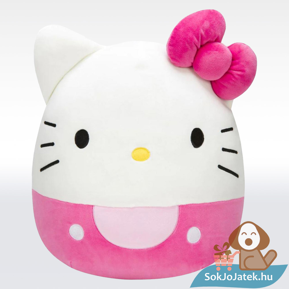 Hello Kitty: Átölelhető rózsaszín plüss cica, 30 cm (Squishmallows)