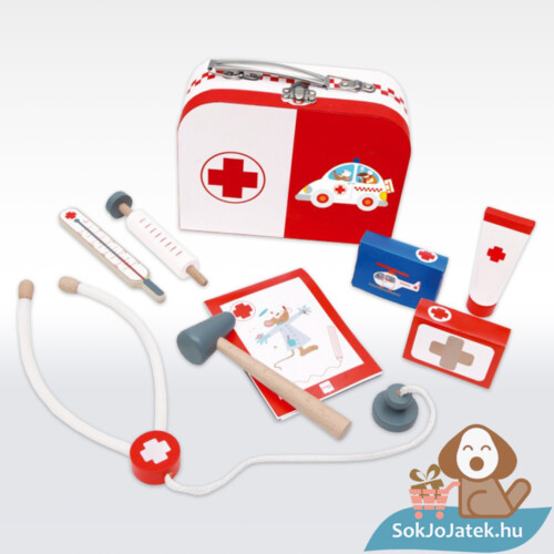 Szerepjáték: Orvosi táska játékszett, 8 orvosi eszközzel (Scratch Europe)