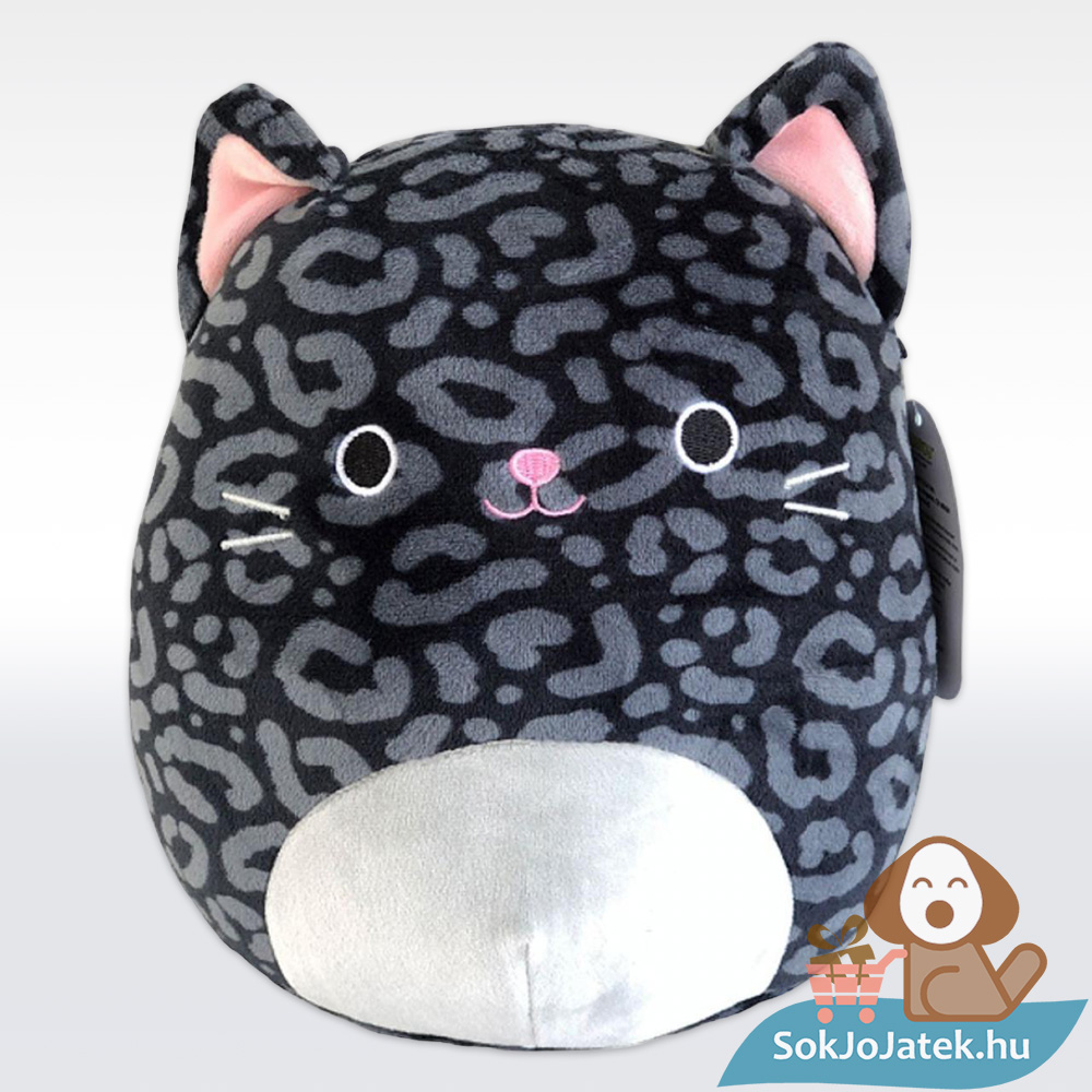 Xiomara, a foltos, párna alakú plüss fekete párduc, 20 cm (Squishmallows)