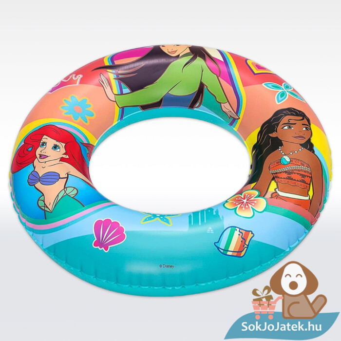 Ariel, Mulan, Moana: Disney hercegnő mintás úszógumi felfújva, 3-6 éves lányoknak, 56 cm (Bestway 91043)