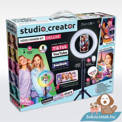 Studio Creator: Deluxe influenszer szelfi és videokészítő készlet, LED körfénnyel