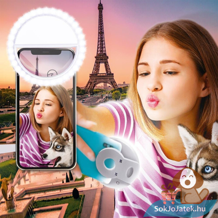 Studio Creator: Deluxe influenszer szelfi és videokészítő készlet, LED körfénnyel használat közben