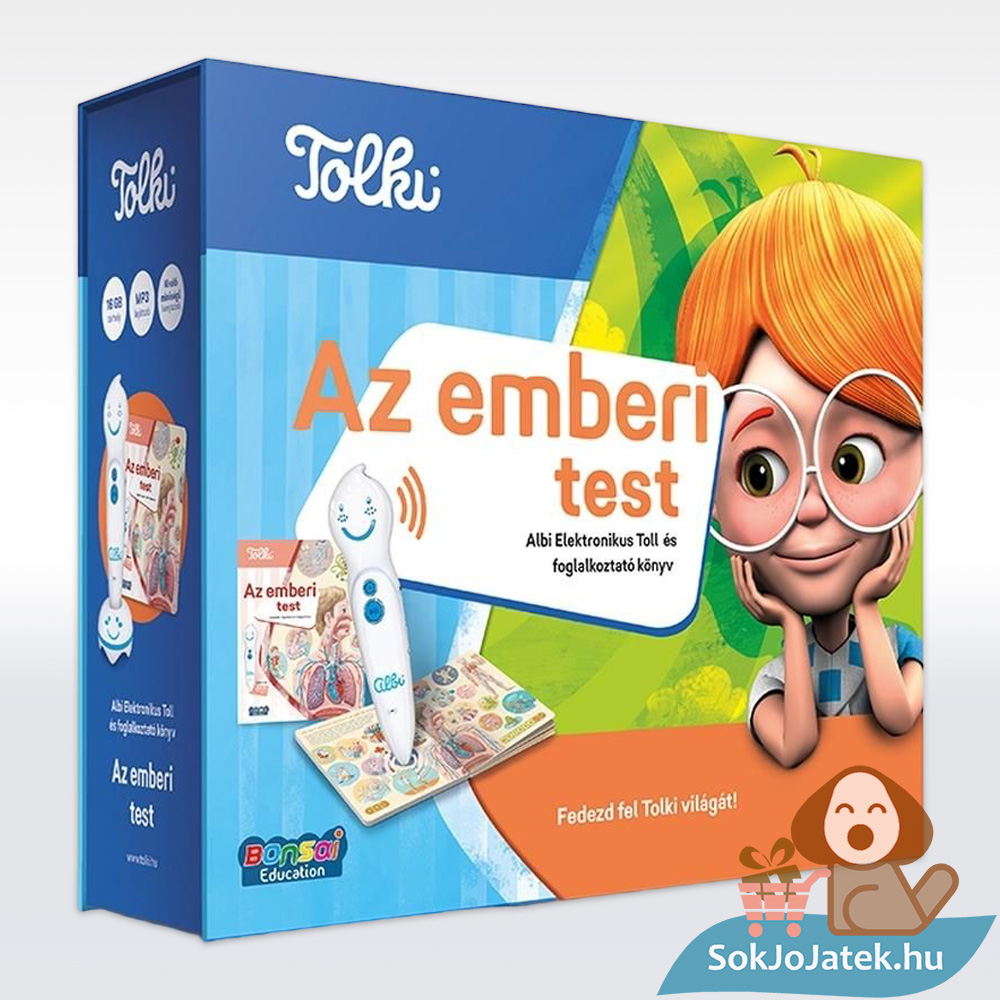 Tolki: Emberi test foglalkoztató könyv szett, könyvvel és interaktív Tolki tollal