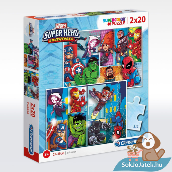 2 x 20 Marvel szuperhősök (Super Hero Adventures) puzzle (Clementoni SuperColor 24768)