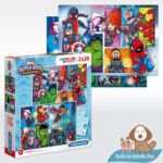 2 x 20 Marvel szuperhősök (Super Hero Adventures) puzzle képei és doboza (Clementoni SuperColor 24768)