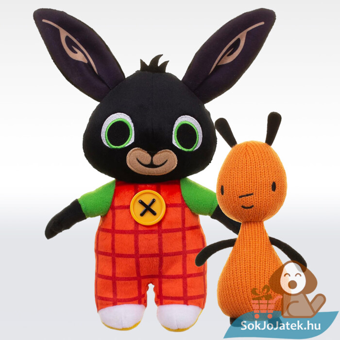Bing Nyuszi és barátai: Bing (26 cm) és Flop (18 cm) plüss figura szett kibontva