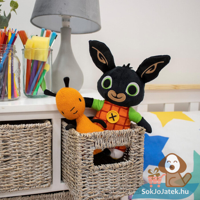 Bing Nyuszi és barátai: Bing (26 cm) és Flop (18 cm) plüss figura szett a tárolóban