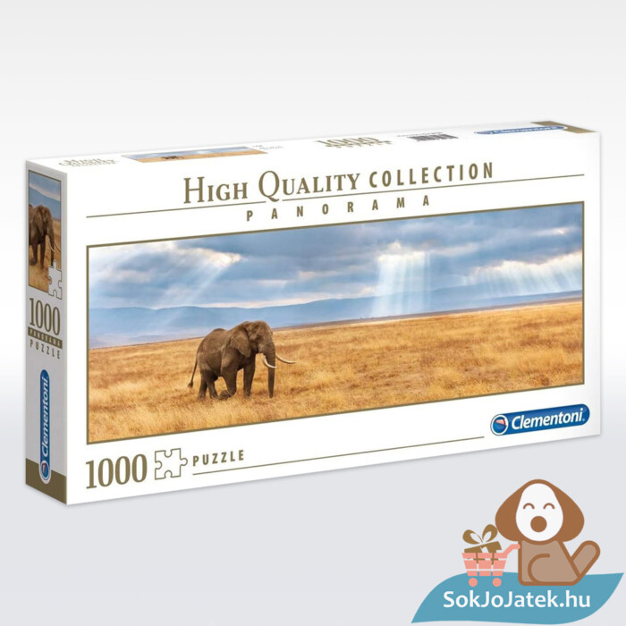 Elefánt a Szavannán panoráma puzzle, 1000 db (Clementoni 39484)