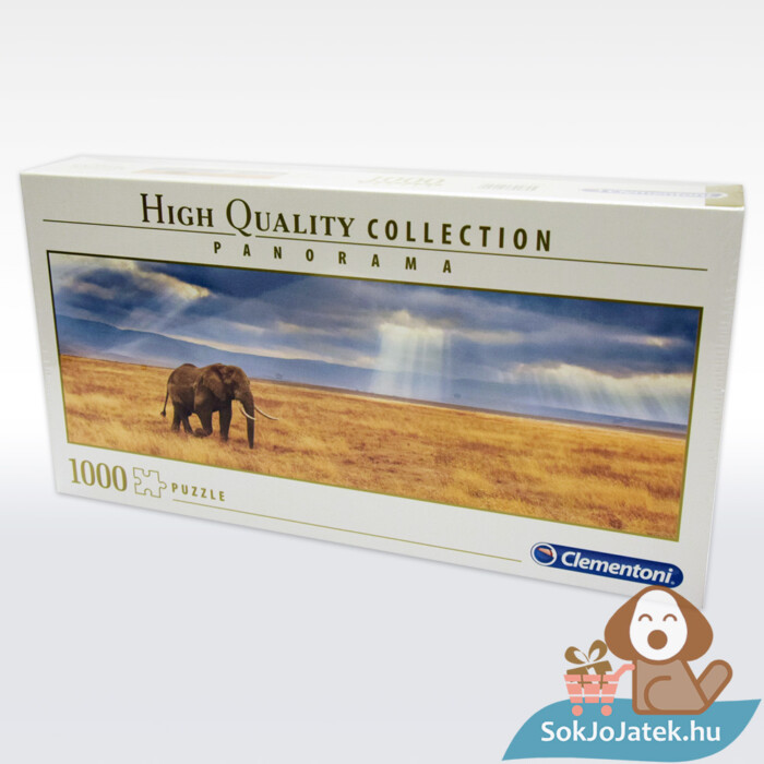 Elefánt a Szavannán panoráma puzzle balról, 1000 db (Clementoni 39484)