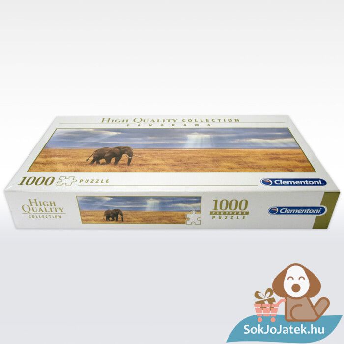 Elefánt a Szavannán panoráma puzzle fektetve, 1000 db (Clementoni 39484)