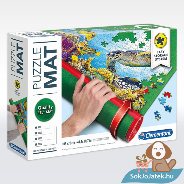 Feltekerhető puzzle szőnyeg kirakó kiegészítő doboza, 2000 darabos kirakóig (Clementoni)