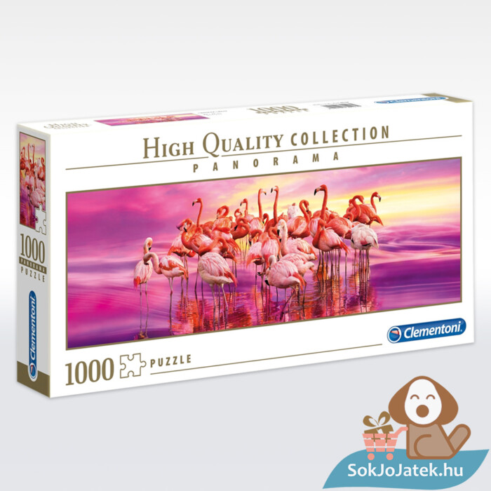 Flamingók tánca panoráma puzzle, 1000 db (Clementoni 39427)
