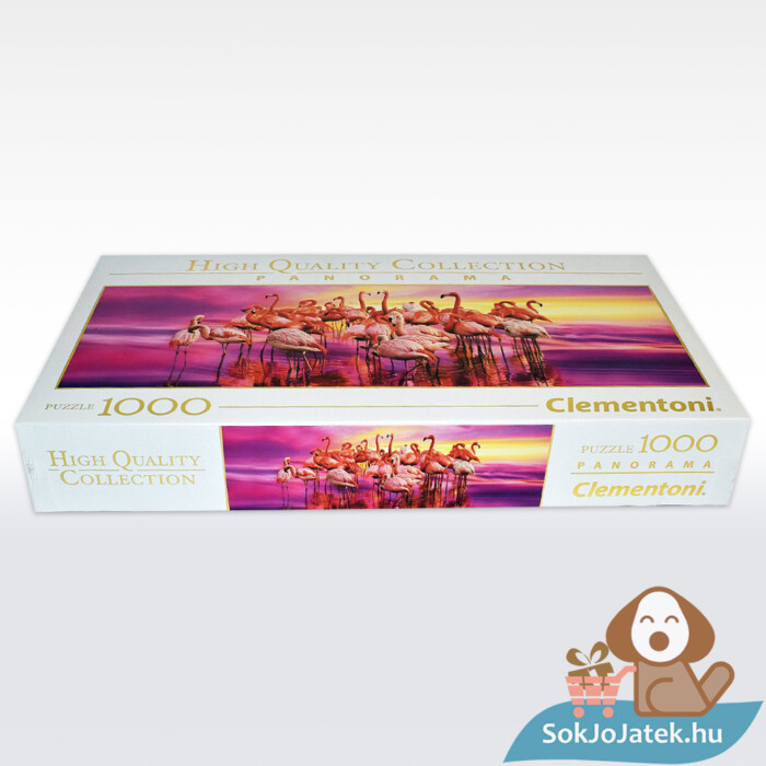 Flamingók tánca panoráma puzzle fektetve, 1000 db (Clementoni 39427)