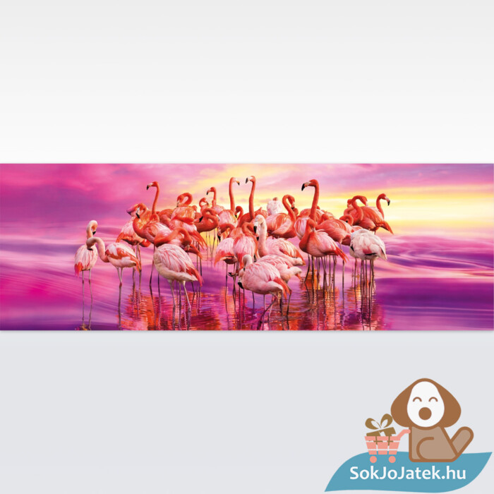 Flamingók tánca panoráma puzzle képe, 1000 db (Clementoni 39427)