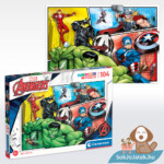 Marvell (Bosszúállók) puzzle kirakott képe és doboza, 104 db (Clementoni SuperColor 27284