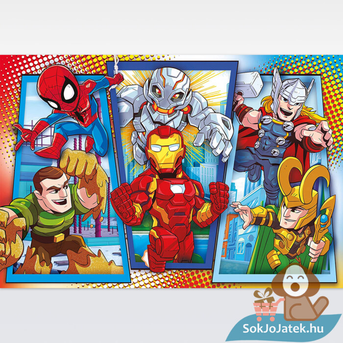 Marvel szuperhősöl (Super Hero Adventures) puzzle képe, 104 db (Clementoni SuperColor Maxi 23746)