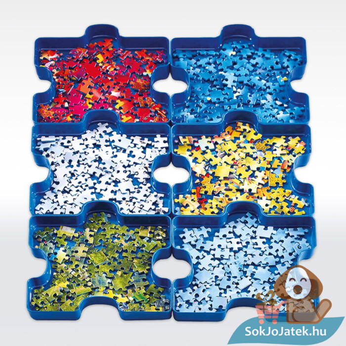 Puzzle rendszerező / szortírozó, 6 részes válogató tálca tartalma (Ravensburger 17934)