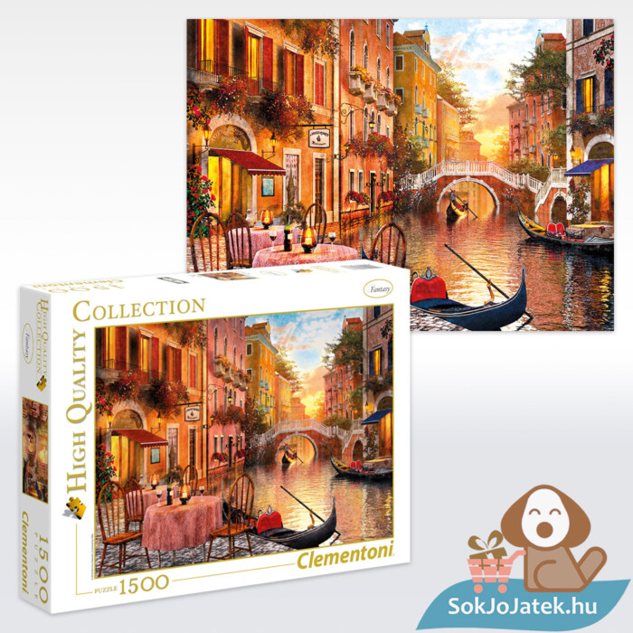 Velence puzzle képe és doboza, Olaszország, 1500 db (Clementoni 31668)