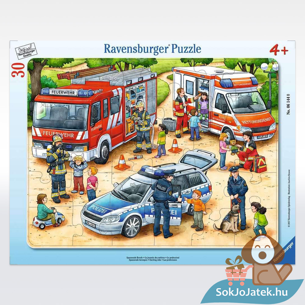 Életmentők: Tűzoltók, mentők, rendőrség keretes puzzle, 30 db (Ravensburger 06144)