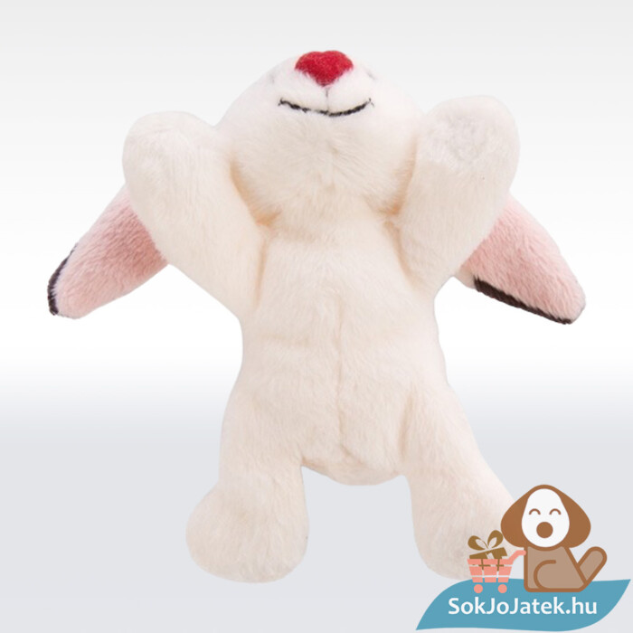 Nici: Hófehér mágneses szerelmes plüss nyuszi alulról, 13 cm (Love Forever)