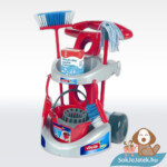 Szerepjáték: Házimunka, Vileda junior takarítókészlet kiskocsin, deluxe szett (Klein 6721)