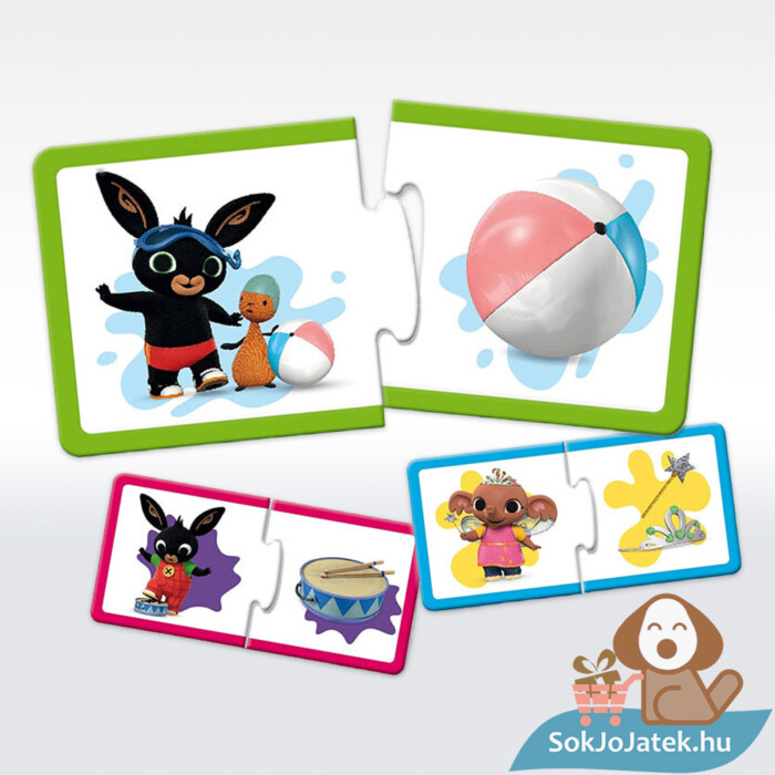 Bing nyuszi: Logic Baby logikai fejlesztő puzzle tartalma, 2x16 db (Lisciani)