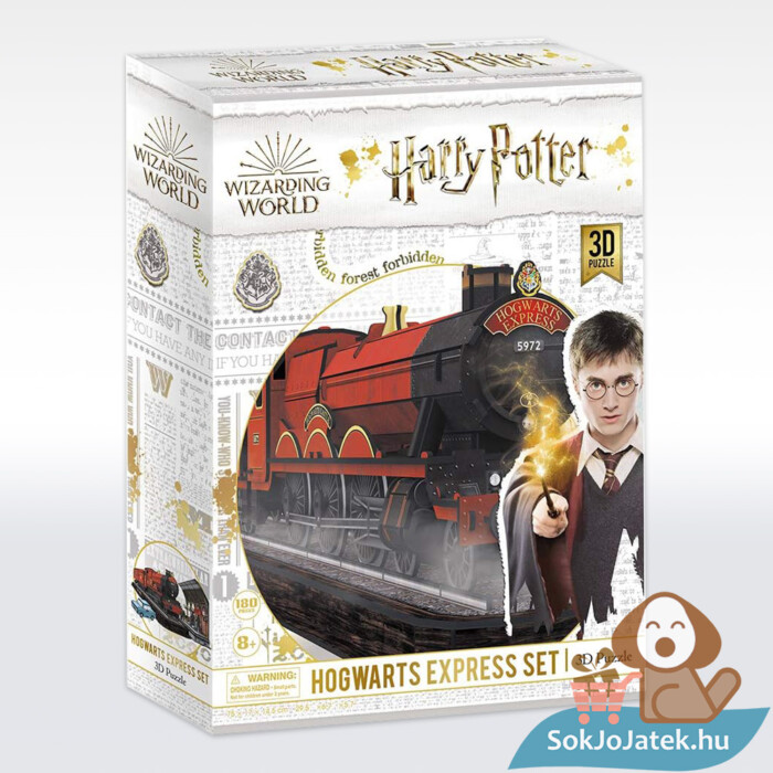 Harry Potter 3D puzzle doboza: A Roxfort Expressz, a 9 és 3/4-ik vágány, a repülő autó, 180 db (CubicFun)