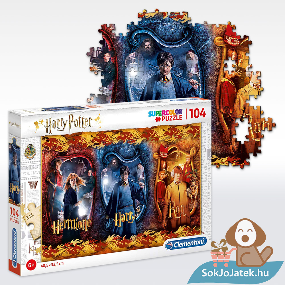 Harry Potter puzzle: Hermione, Harry, Ron Weasley, 104 db (Clementoni SuperColor 61885)