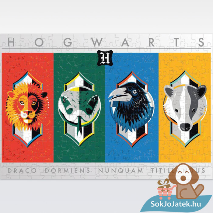 Harry Potter: Varázslóház címerek puzzle képe, 500 db (Winning Moves)