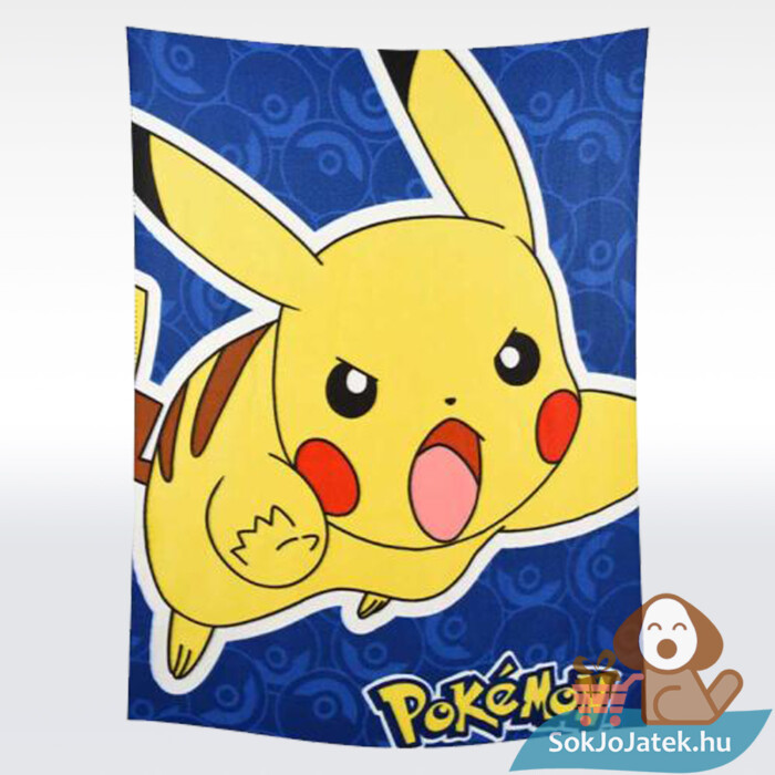 Pokémon: Pikachu mintás sötétkék színű polár takaró (100×150 cm)