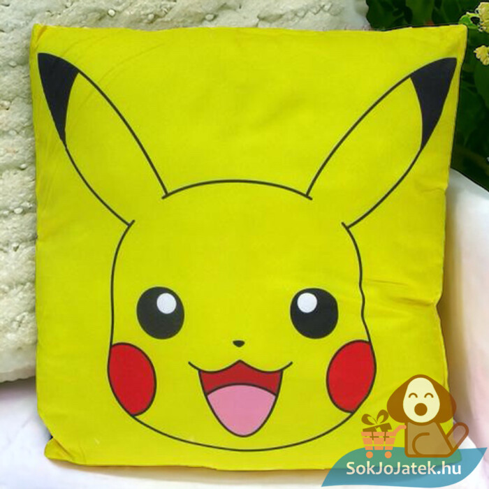 Pokémon: Sárga Pikachu mintás díszpárna a kanapén (40×40 cm)
