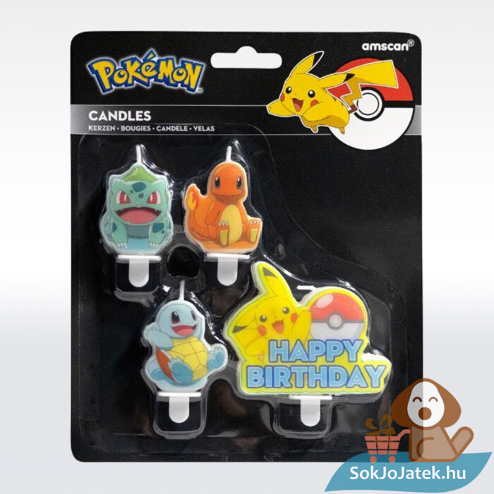Pokémon: Születésnapi tortagyertya csomagolása (4 db-os)