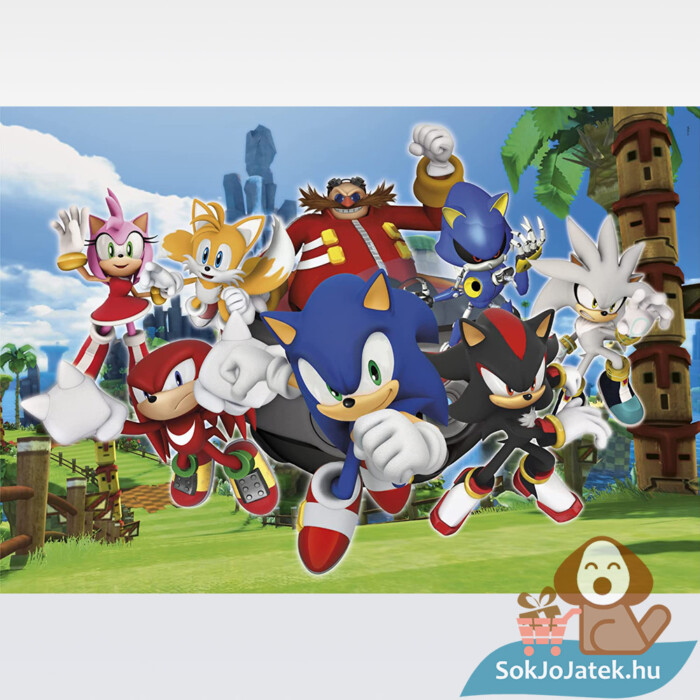 Sonic, a sündisznó puzzle képe, 104 db (Clementoni SuperColor 27159)