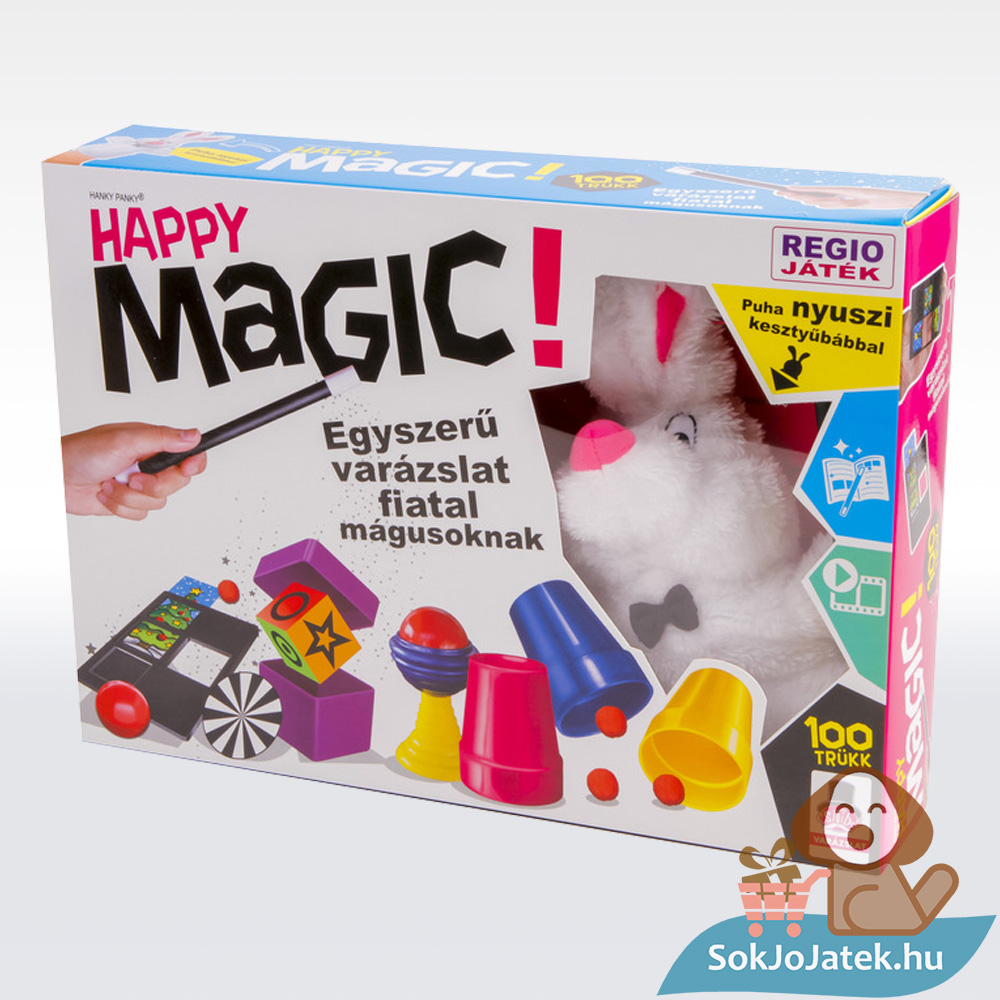 Happy Magic: Első bűvészdobozom, 100 trükk, puha nyuszi kesztyűbábbal