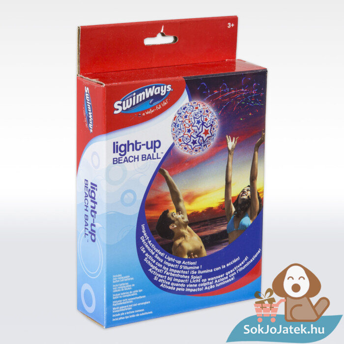 Felfújható világító strandlabda doboza, 35 cm (SwimWays)