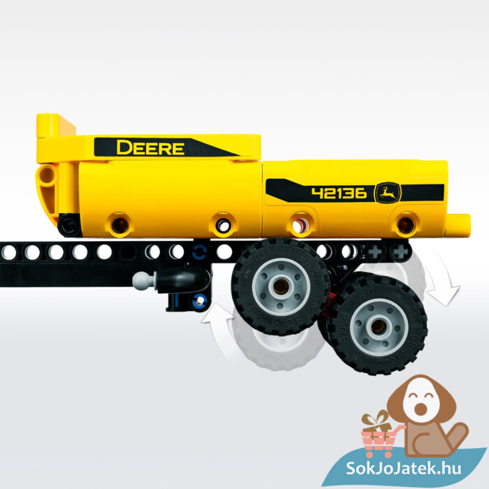 John Deere 9620R: 4WD Traktor billenthető utánfutó (Lego Technic 42136)