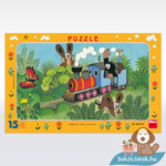 Kisvakond és a mozdony keretes puzzle, 15 db (Dino 00103)