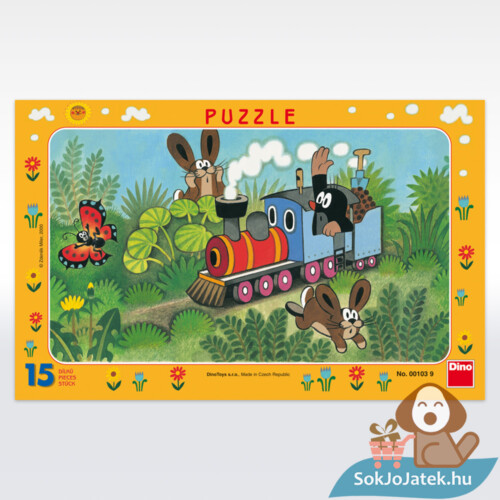 Kisvakond és a mozdony keretes puzzle, 15 db (Dino 00103)