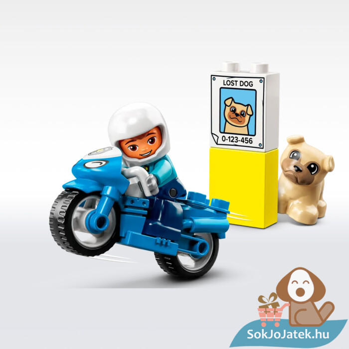 Lego Duplo 10967: Rendőrségi motorkerékpér, rendőr és kiskutya figurával karakterei