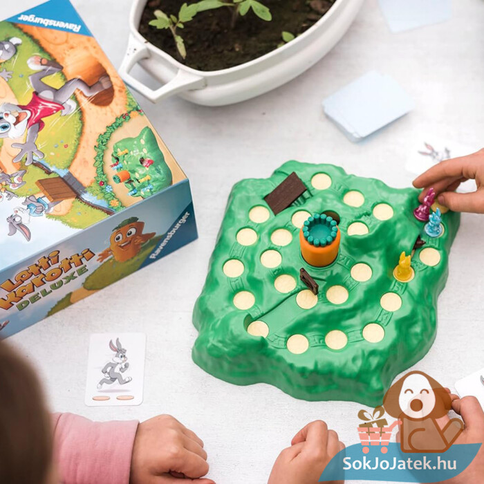 Lotti Karotti Deluxe, Tréfás Répák társasjáték, játék közben (Ravensburger)