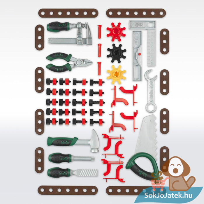Bosch Mini 79 részes játék szerelőasztal tartalma, szerszámokkal (Klein 8320)