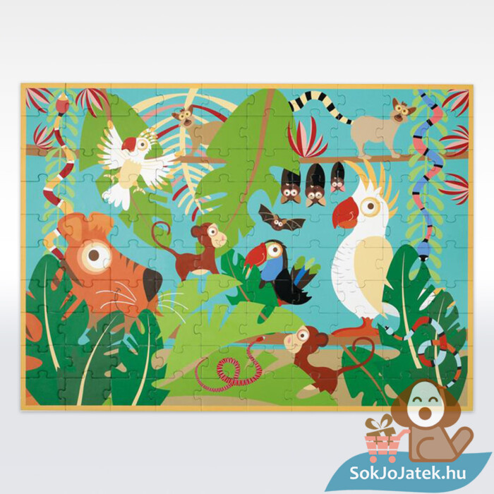 Dzsungel gyerek puzzle kirakva, 100 db (Scratch Europe)