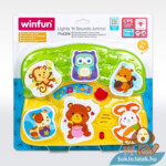 Fények és hangok állatos puzzle bébijáték (Winfun)