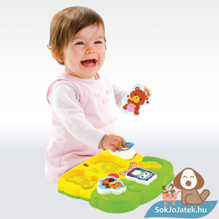 Fények és hangok állatos puzzle bébijáték, játék közben (Winfun)