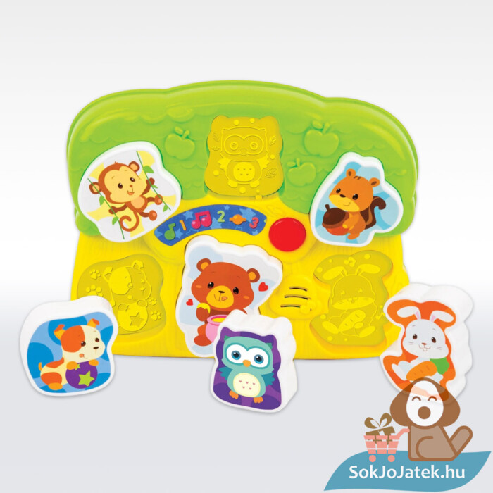 Fények és hangok állatos puzzle bébijáték kicsomagolva (Winfun)