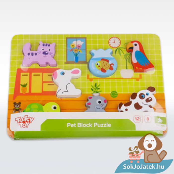 Háziállatok, formaválogató készségfejlesztő fajáték becsomagolva (Tooky Toy)