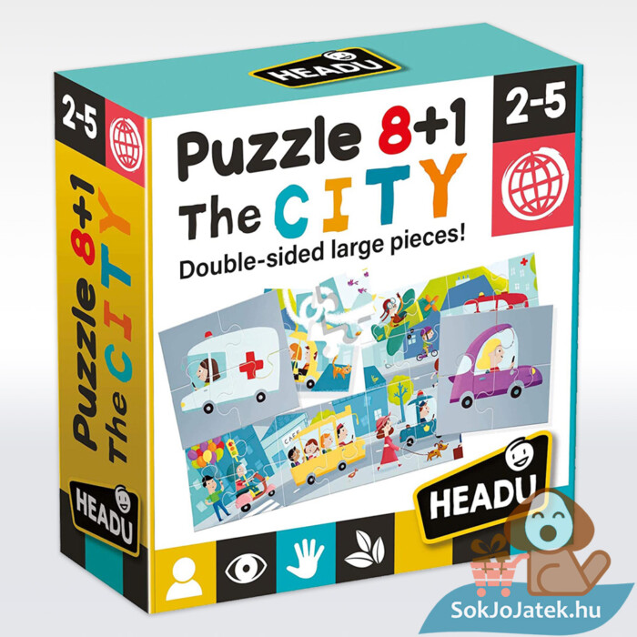 Headu: A város, 8+1 db-os, kétoldalas fejlesztő puzzle