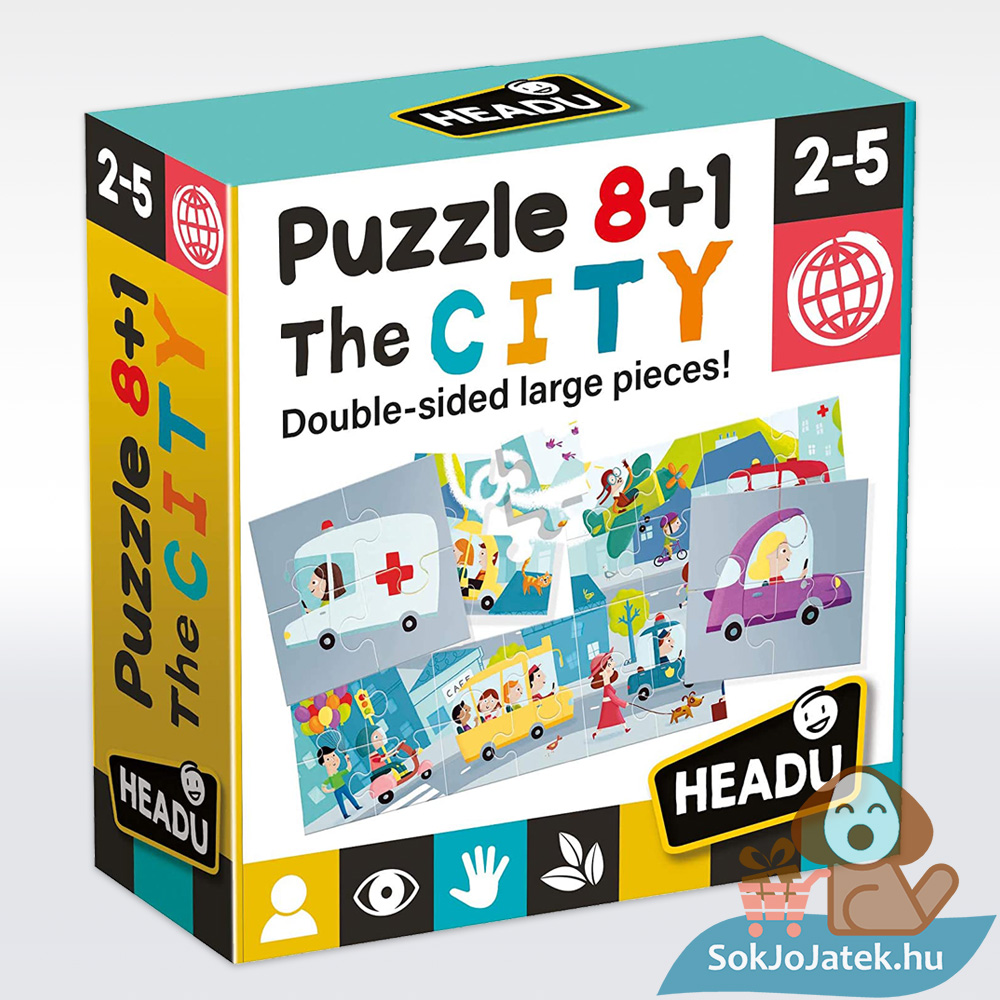 Headu: A város, 8+1 db-os, kétoldalas fejlesztő puzzle